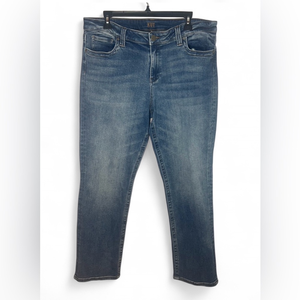 Kut From The Kloth Straight Leg Medium Wash High Rise Classic Minimalist Size 16